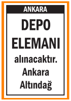 ANKARA ALTINDAĞ DEPO ELEMANI