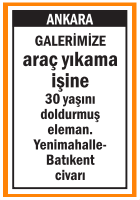 ARAÇ YIKAMA İŞİNE ELEMAN