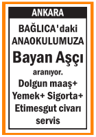 ANAOKULUMUZA BAYAN AŞÇI BAĞLICA