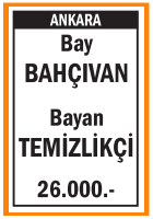 BAY BAHÇIVAN BAYAN TEMİZLİKÇİ