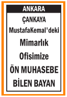 ÖN MUHASEBE BİLEN BAYAN ÇANKAYA