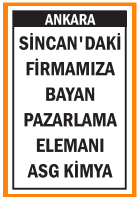 BAYAN PAZARLAMA ELEMANI ASG KİMYA