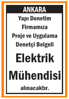 YAPI DENETİM FİRMAMIZA ELEKTRİK MÜHENDİSİ ALINACAKTIR