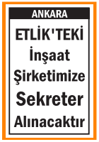 İNŞAAT ŞİRKETİMİZE SEKRETER ETLİK