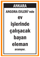 EV İŞLERİNDE ÇALIŞACAK BAYAN ANGORA EVLERİ