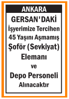 SEVKİYATÇI ŞOFÖR VE DEPO PERSONELİ GERSAN