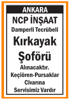 DAMPERLİ TECRÜBELİ KIRKAYAK ŞOFÖRÜ