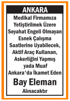 YETİŞTİRİLMEK ÜZERE MEDİKAL FİRMAMIZA BAY ELEMAN
