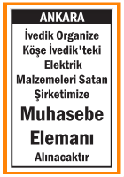 MUHASEBE ELEMANI İVEDİK ORGANİZE