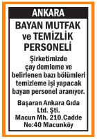 MACUNKÖY BAYAN MUTFAK VE TEMİZLİK ELEMANI