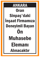 BAYAN ÖN MUHASEBE ELEMANI ORAN