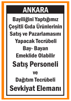 SATIŞ PERSONELİ VE SEVKİYAT ELEMANI