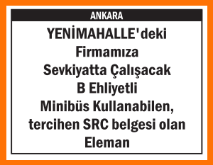 SEVKİYATTA ÇALIŞACAK ELEMAN YENİMAHALLE SEVKİYATTA ÇALIŞACAK ELEMAN YENİMAHALLE