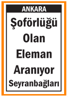 SEYRANBAĞLARI ŞOFÖRLÜĞÜ OLAN ELEMAN