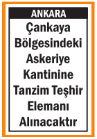 TANZİM TEŞHİR ELEMANI ÇANKAYA