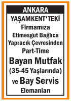 BAYAN MUTFAK VE BAY SERVİS ELEMANLARI YAŞAMKENT