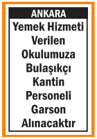 BULAŞIKÇI KANTİN PERSONELİ GARSON