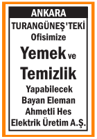 YEMEK VE TEMİZLİK YAPABİLECEK BAYAN ELEMAN