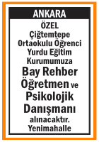 BAY REHBER ÖĞRETMEN VE PSİKOLOJİK DANIŞMAN ARANIYOR