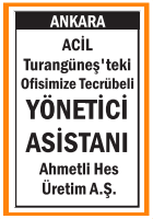 TECRÜBELİ YÖNETİCİ ASİSTANI TURANGÜNEŞ