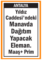 MANAVDA DAĞITIM YAPACAK ELEMAN ANTALYA