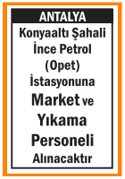MARKET VE YIKAMA PERSONELİ ANTALYA