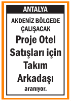 PROJE OTEL SATIŞLARI İÇİN TAKIM ARKADAŞI