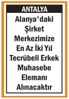 ERKEK MUHASEBE ELEMANI ALANYA