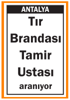 TIR BRANDASI TAMİR USTASI ANTALYA