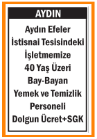 YEMEK VE TEMİZLİK PERSONELİ AYDIN EFELER YEMEK VE TEMİZLİK PERSONELİ AYDIN EFELER