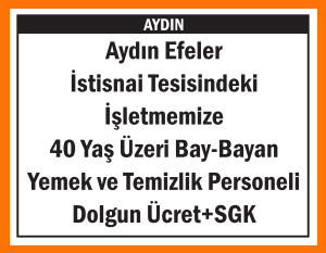 YEMEK VE TEMİZLİK PERSONELİ AYDIN EFELER YEMEK VE TEMİZLİK PERSONELİ AYDIN EFELER