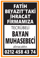 TECRÜBELİ BAYAN MUHASEBECİ FATİH