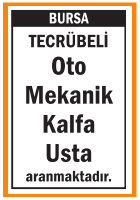 OTO MEKANİK KALFA USTA TECRÜBELİ
