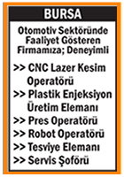OTOMOTİV SEKTÖRÜNDE FAALİYET GÖSTEREN FİRMAMIZA ELEMANLAR