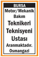 BURSA MOTOR MEKANİK BAKIMI PERSONELLERİ