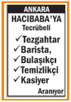HACIBABAYA TECRÜBELİ PERSONELLER ARANIYOR