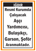 AŞÇI YARDIMCISI BULAŞIKÇI GARSON ŞOFÖR AŞÇI YARDIMCISI BULAŞIKÇI GARSON ŞOFÖR