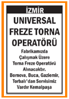 İZMİR KEMALPAŞA UNIVERSAL TORNA FREZE OPERATÖRÜ