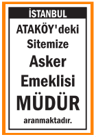 SİTEMİZE ASKER EMEKLİSİ MÜDÜR