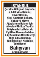 ÇATALCA GÖKÇEALİ KÖYÜNDE VİLLALARA BAHÇIVAN