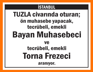 EMEKLİ BAYAN MUHASEBECİ TUZLA EMEKLİ BAYAN MUHASEBECİ TUZLA