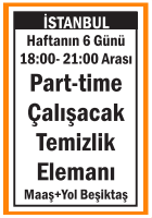 PART-TİME TEMİZLİK ELEMANI BEŞİKTAŞ