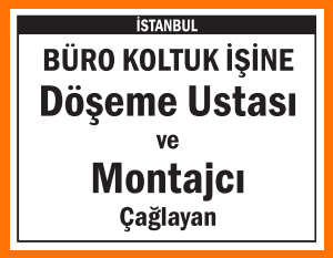 BÜRO KOLTUK DÖŞEME USTASI VE MONTAJCI ÇAĞLAYAN