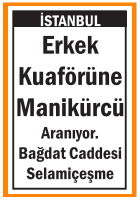 MANİKÜRCÜ ARANIYOR ERKEK KUAFÖRÜNE
