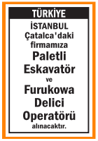 ÇATALCA İSTANBUL OPERATÖRLER ARANIYOR