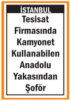 KAMYONET KULLANABİLEN ŞOFÖR ANADOLU YAKASI