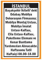 ODABAŞ MOBİLYA DEKORASYON FİRMASINA PERSONELLER