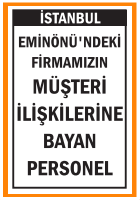 MÜŞTERİ İLİŞKİLERİNE BAYAN PERSONEL