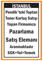 PAZARLAMA SATIŞ ELEMANI PENDİK