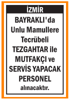 TEZGAHTAR MUTFAKÇI SERVİS ELEMANI